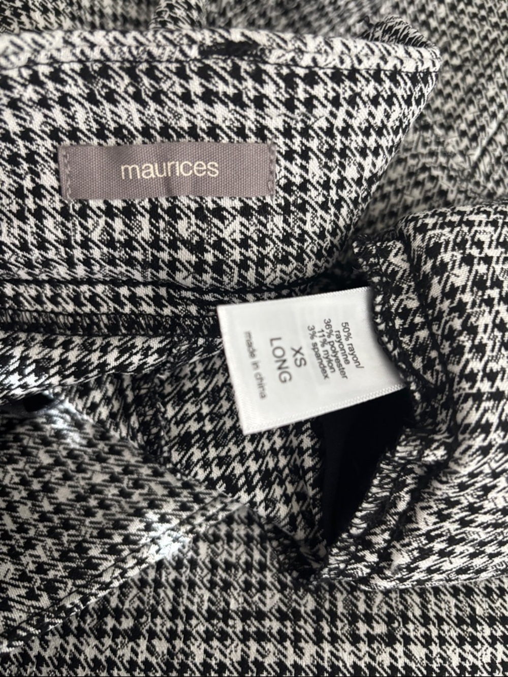 Maurices Black & White Houndstooth Pants
